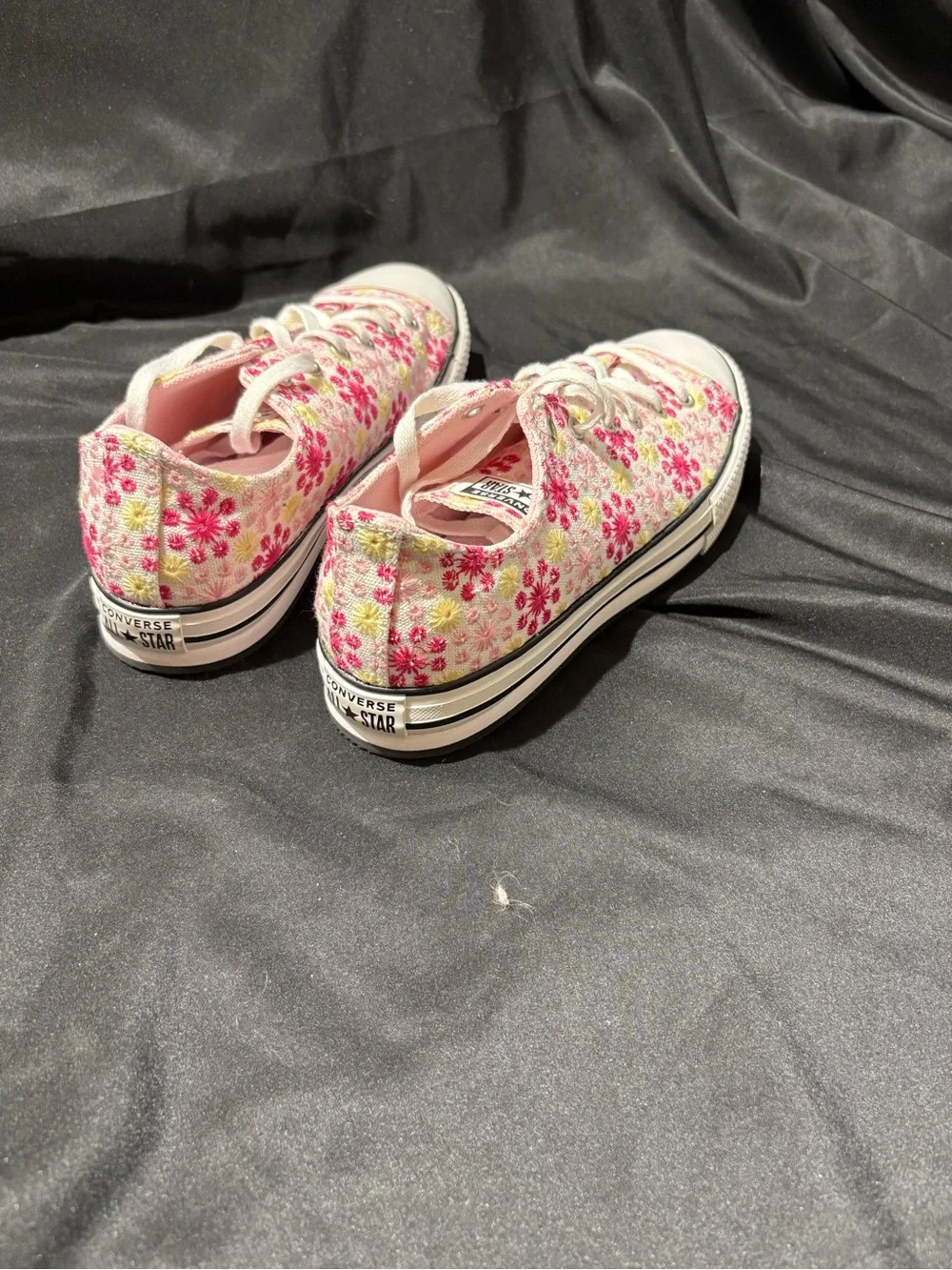 Converse Pink Floral Low-Top Canvas Sneakers for Kids